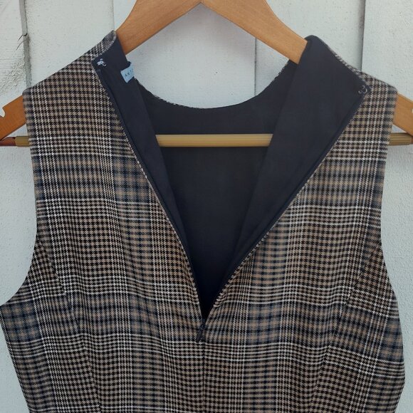 Antonio Milani, Cocktail Midi Sheath Dress, Plaid, Size 6 - Picture 6 of 9